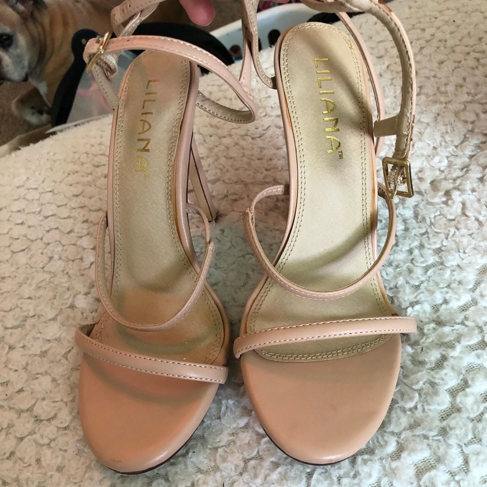 Pink strappy heel